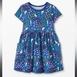 Hanna Andersson Bunny Floral Short Sleeve Cotton Dress